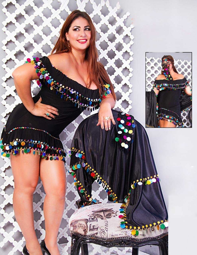 Belly dance suit black