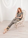 Sevim Women’s Buttoned Satin Pajamas Set