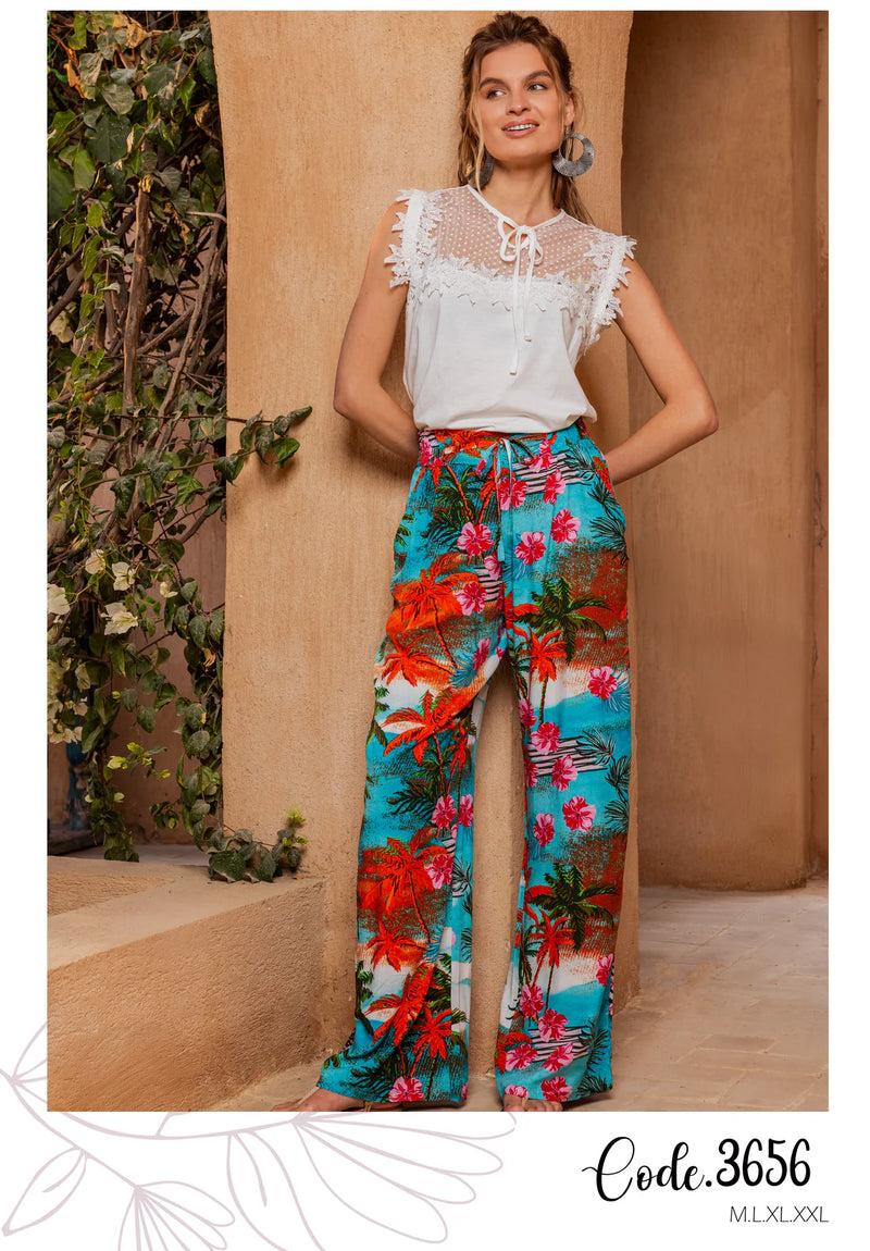 Pajama set with pants and pockets