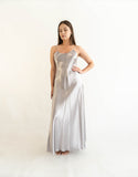 Satin Long Dress With leece Back