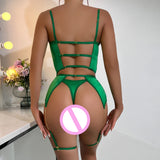 Bondage Garter Belt Bra Set