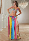 Colorful belly dance suit