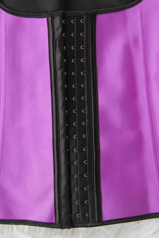 Black 4 Steel Boned Latex Waist Trainer Vest