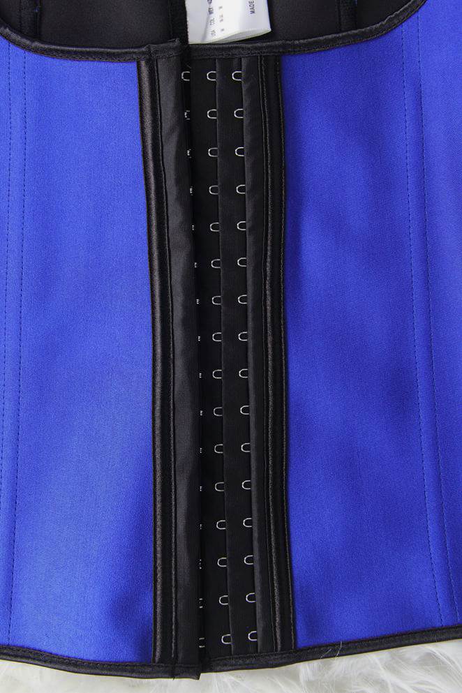 Black 4 Steel Boned Latex Waist Trainer Vest