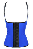 Black 4 Steel Boned Latex Waist Trainer Vest
