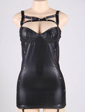 Look Black Sexy Egypt Leather Dress