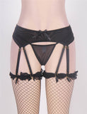 Black Sexy Lace Garter Belt Panty