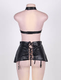 Black Plus Size Boudoir Flirty Bra Set