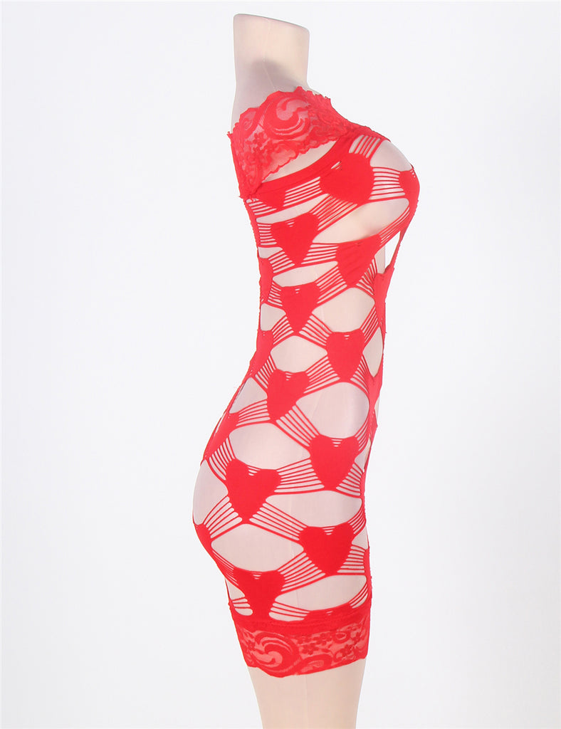 Off Shoulder Fence Net Red Bodystocking Egypt