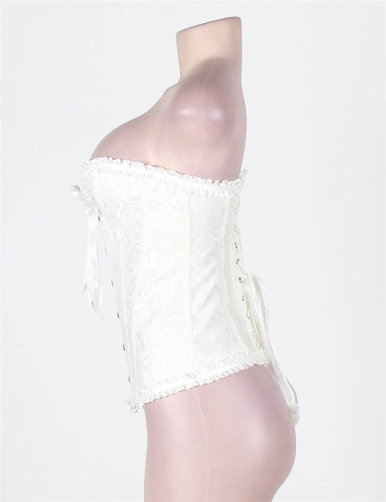 Online Sexy Silvery Floral Corset Top WITH FARAWLAYA