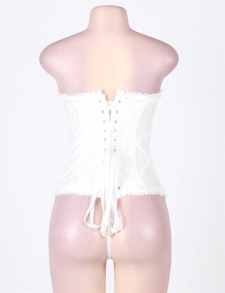 Online Sexy Silvery Floral Corset Top WITH FARAWLAYA