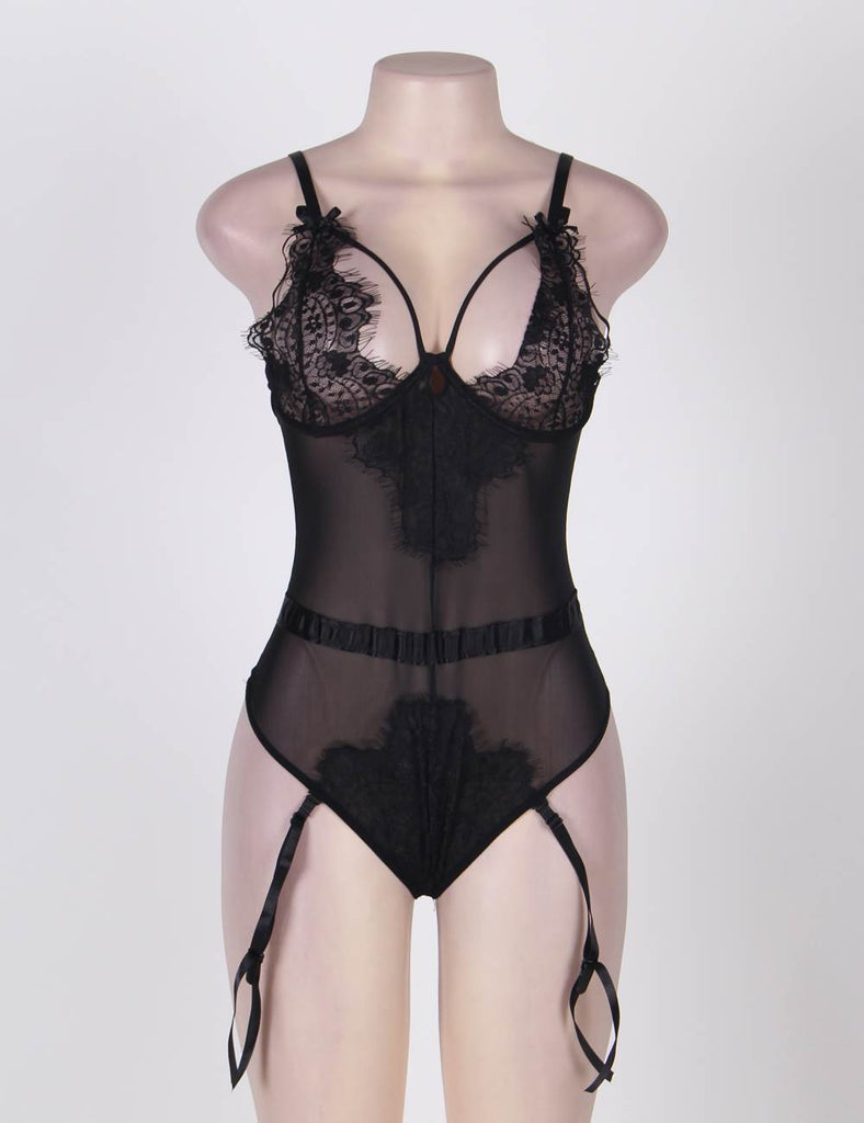 Eyelash Lace Teddy Lingerie