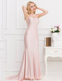 Elegant Pink Transparent Gauze Evening Dress