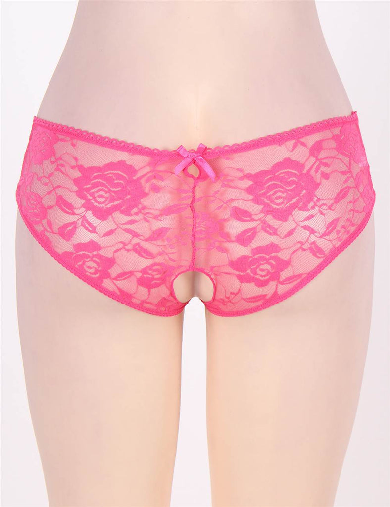 Sexy Open Crotch Strappy White Lace Thongs