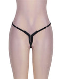 New Zip Front Sexy Black Thong Knickers