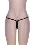 New Zip Front Sexy Black Thong Knickers