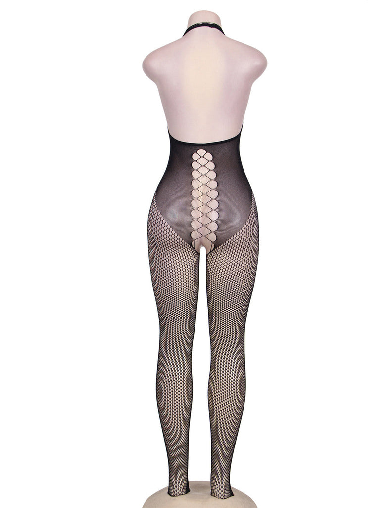 Black Crisscross Detail Fishnet Open Back BodyStocking Egypt