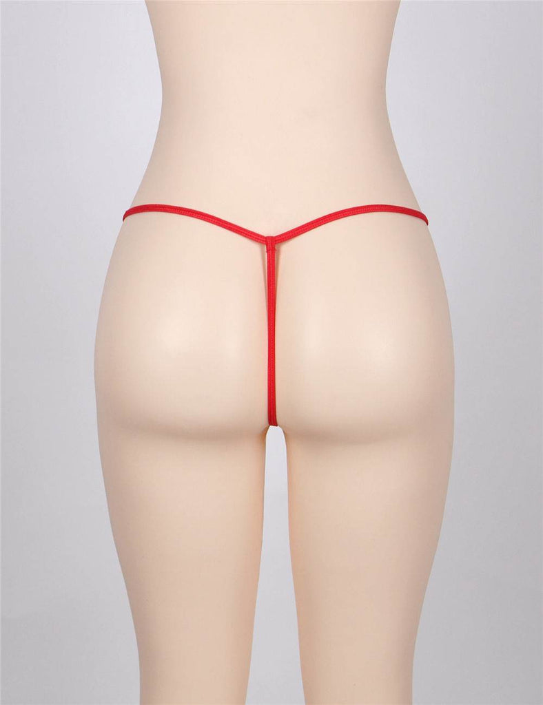 Delicate Crotchless White Floral Lace String