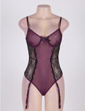New Poetical Purple Erotic Teddy Lingerie