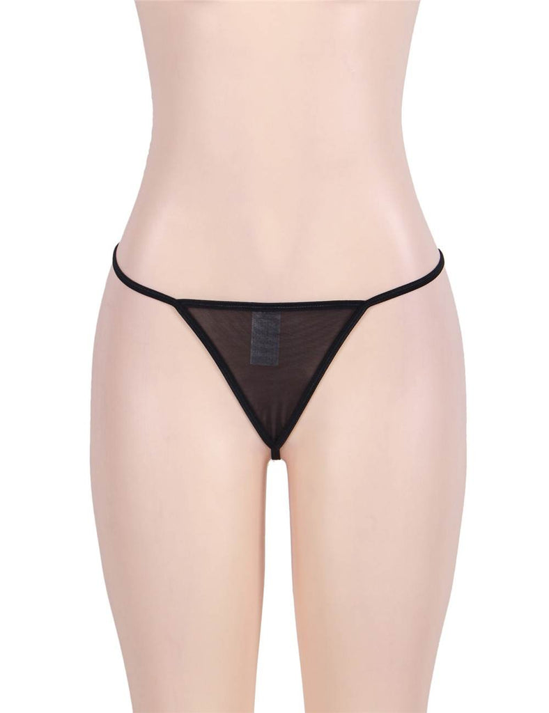 Sensual Black Lace Garter Belt with String