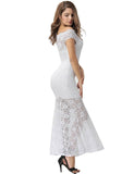 Lace Elegant Fishtail Maxi Party Gown Dress Egypt