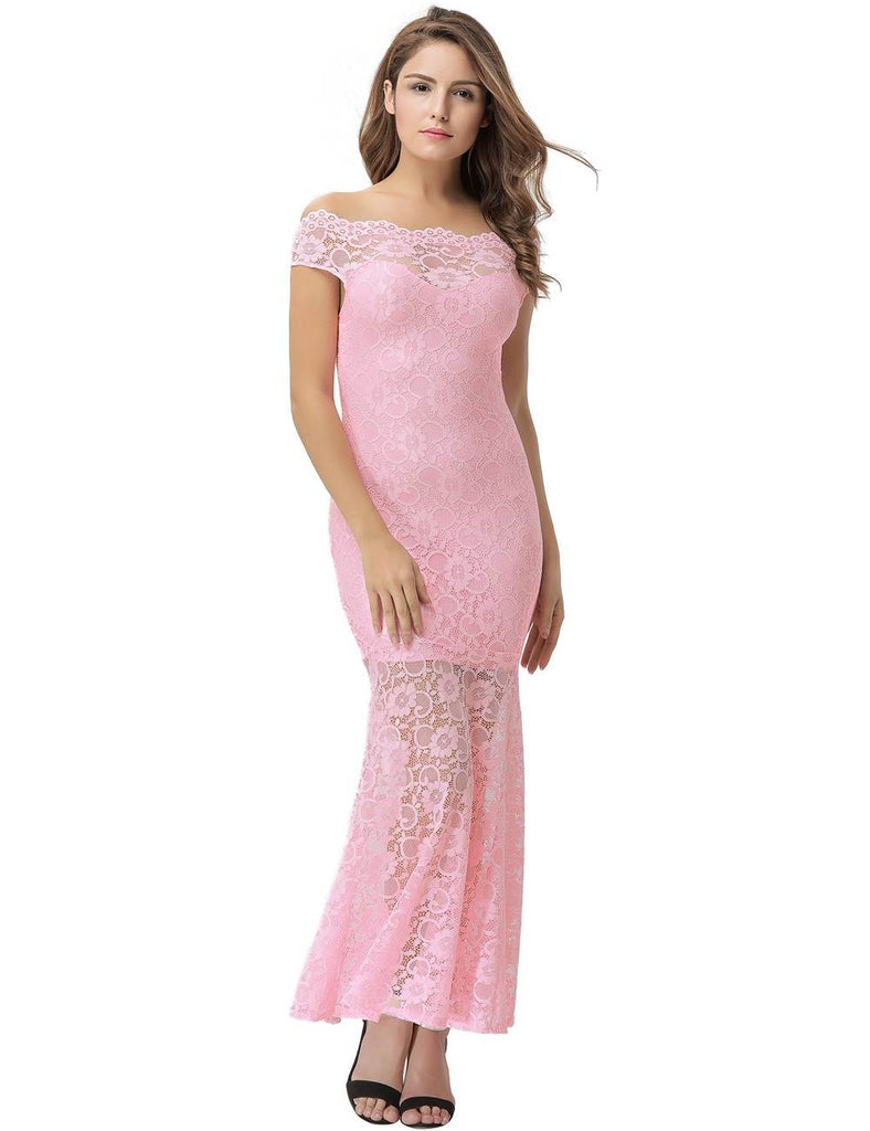 Lace Elegant Fishtail Maxi Party Gown Dress Egypt