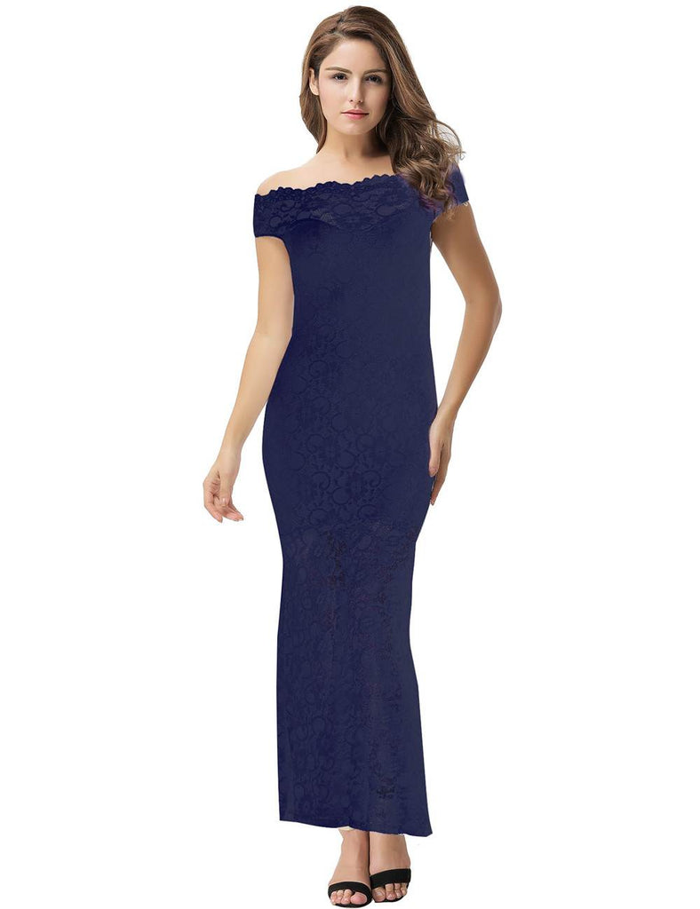 Lace Elegant Fishtail Maxi Party Gown Dress Egypt