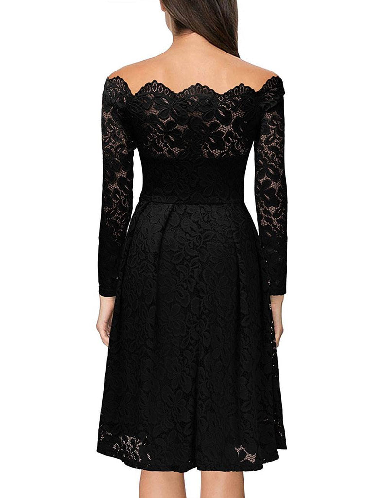 Long Sleeve Fashion Red Lace Midi Dress Egypt