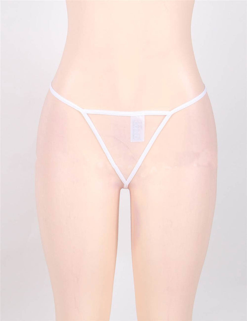 White & Black & Blue Long Sleepwear Delicate Lace Gow