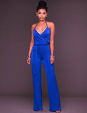 Pink Wide Leg Halter Jumpsuit