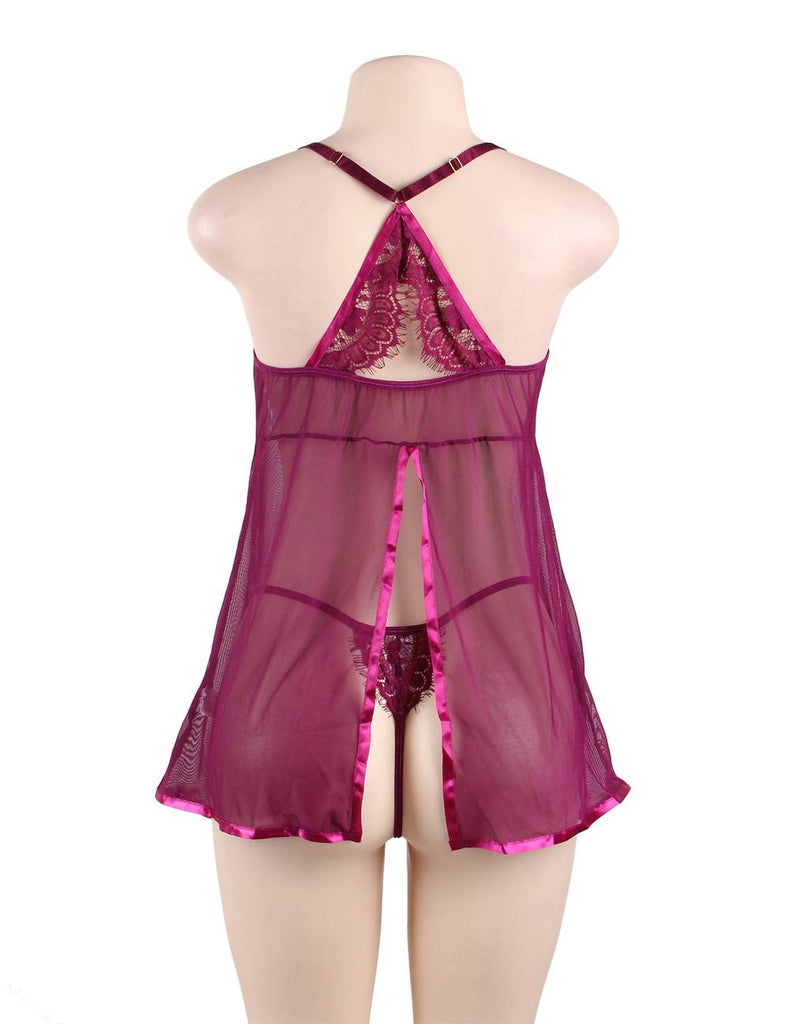 Featuring Velvet Underwire Cups With A Scalloped Lace Trim Babydoll Set Egypt