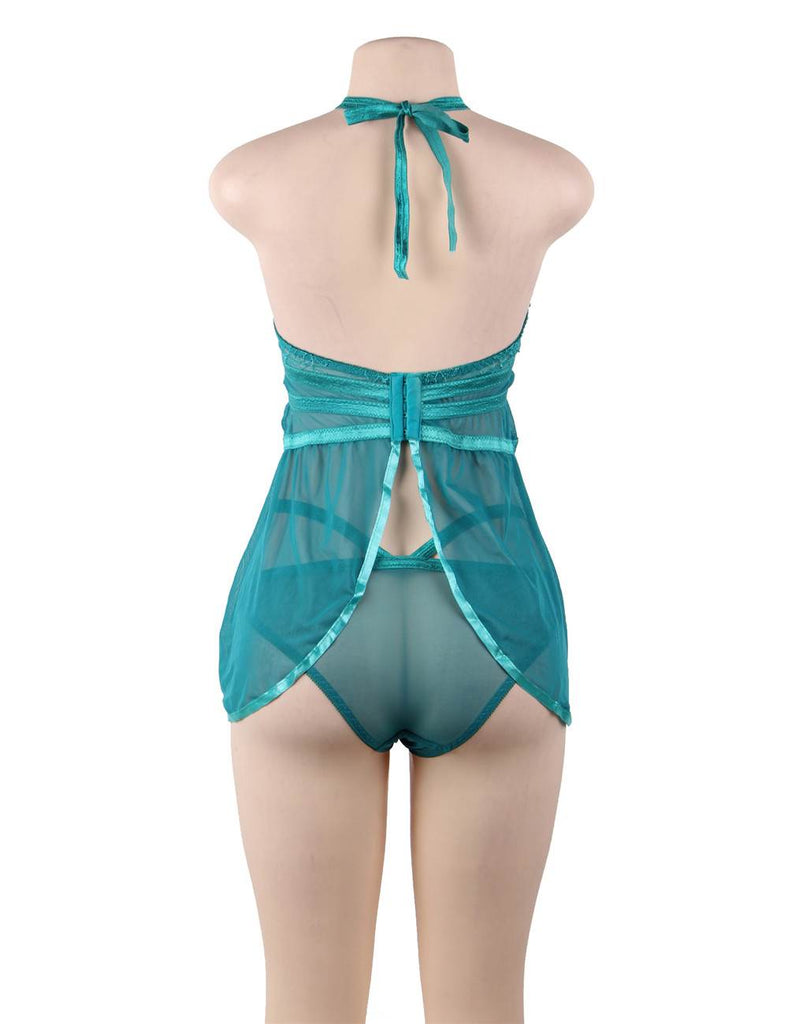 Plus Size Elegant Red Lace backless Sexy Babydoll