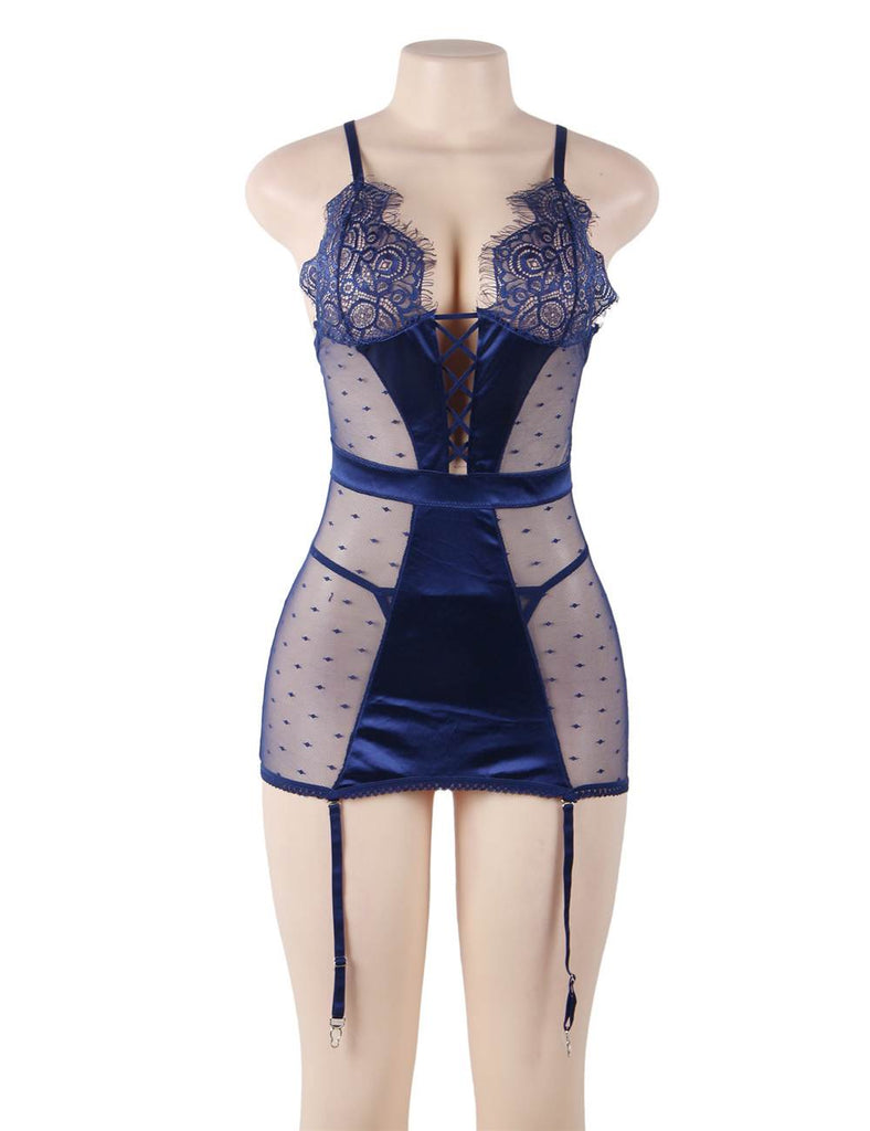 Sexy Slim See-through Mesh Plus Size Garter Lingerie Egypt With G String