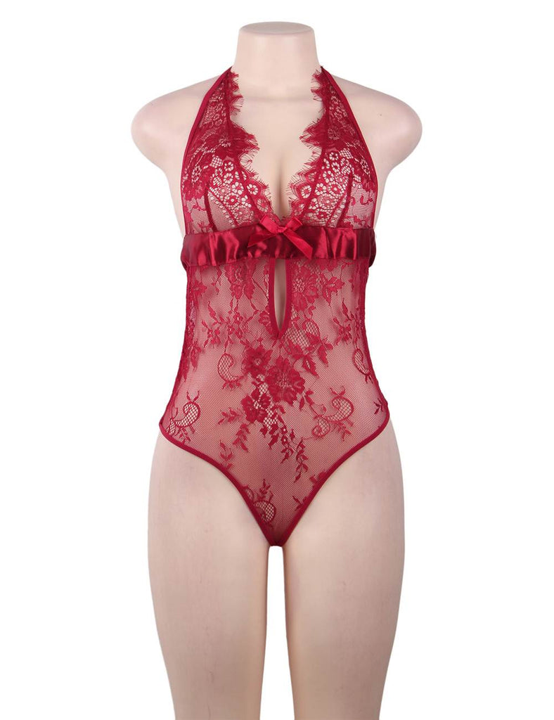 Deep V Backless Exquisite Lace Teddy Egypt
