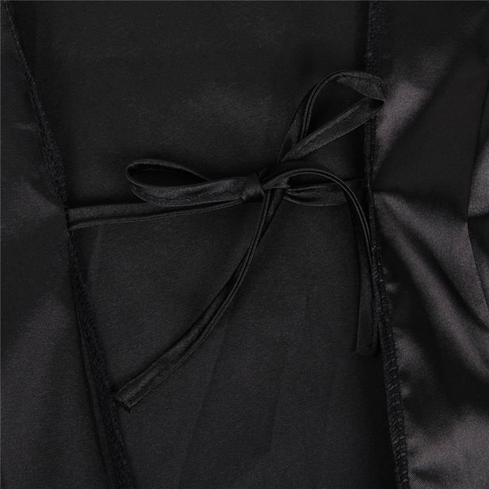 Eyelash Lace Nightdress Silk Long Sleeves Sleepwear Egypt with G String