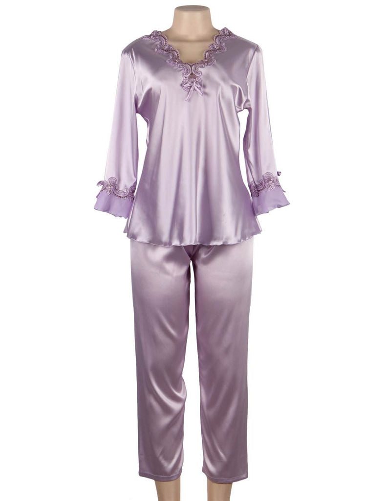 High Quality Long Sleeve Silk Pajama Egypt Set Two Piece Set in