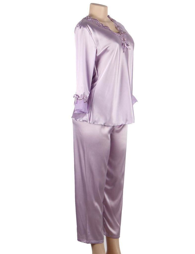 High Quality Long Sleeve Silk Pajama Egypt Set Two Piece Set in