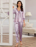 High Quality Long Sleeve Silk Pajama Egypt Set Two Piece Set in