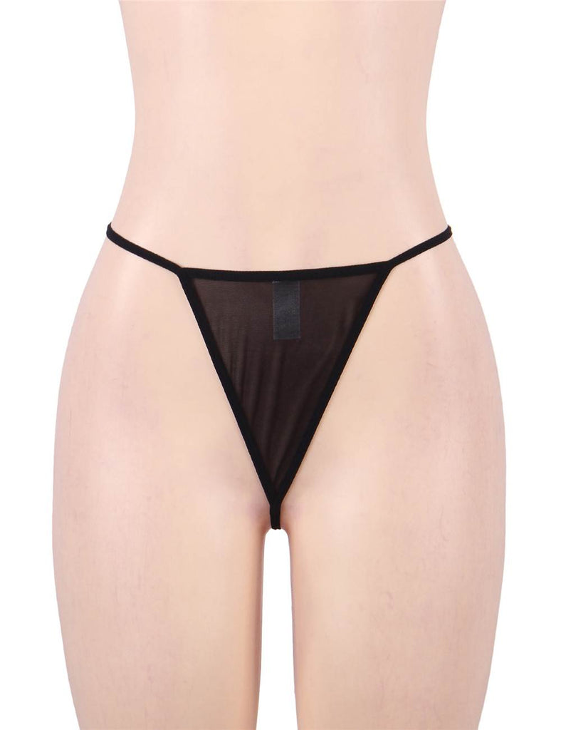 Black & Red  Deluxe Satin Lace Stitching Babydoll With Steel Ring