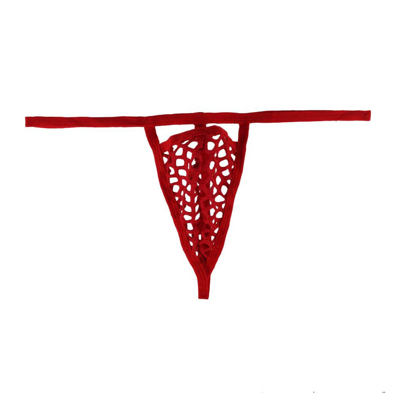 Sexy Red Hollow Out Panty For Men