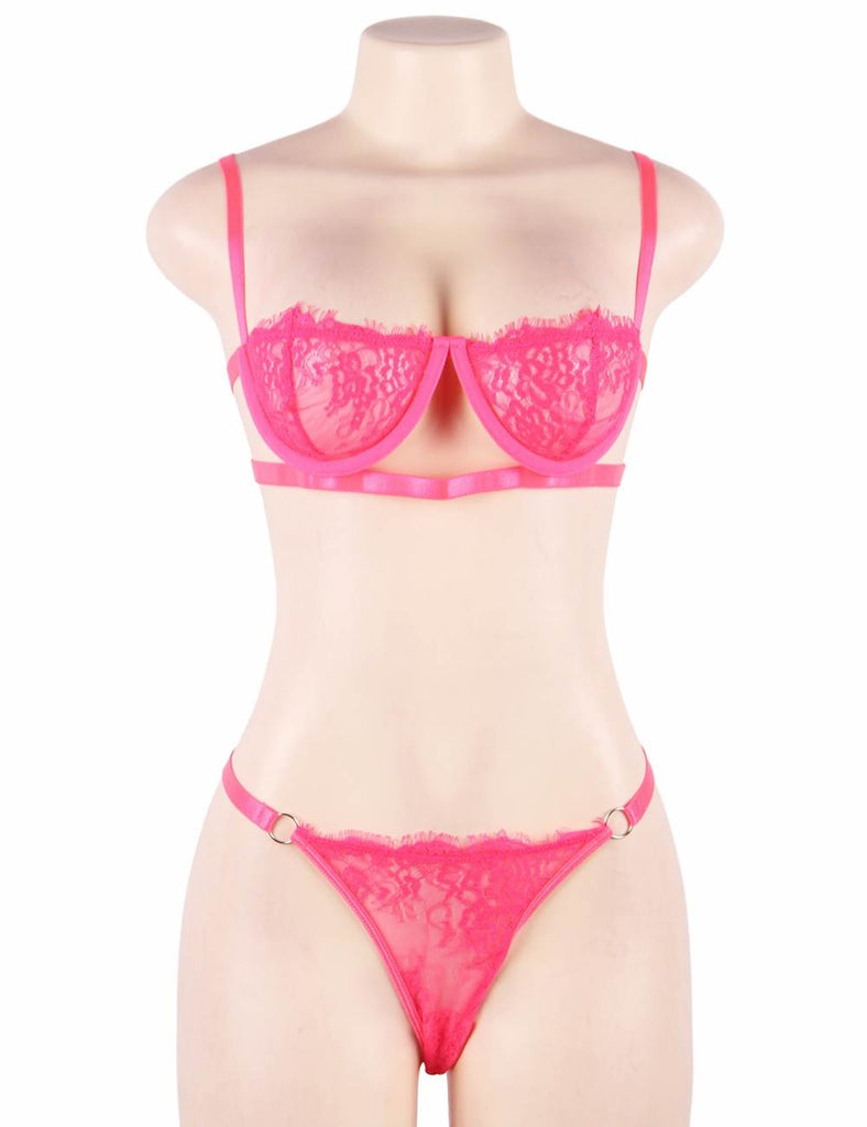 Custom High Quality Beautiful Lingerie Lace Bra Set Egypt With Steel ring