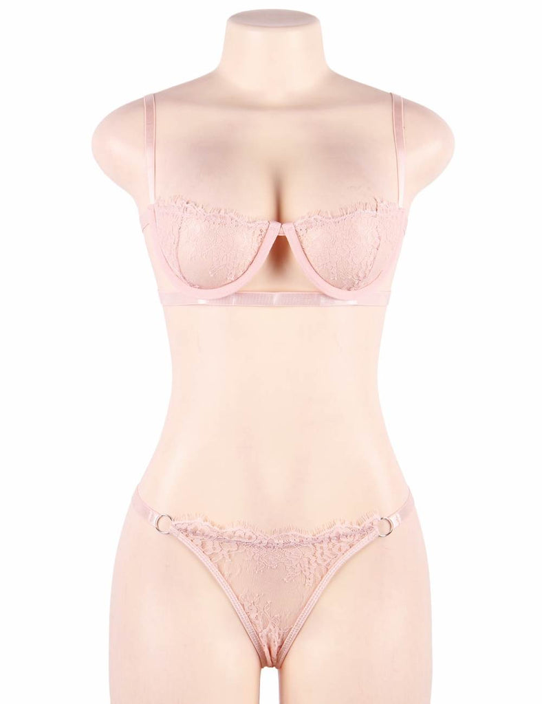 Custom High Quality Beautiful Lingerie Lace Bra Set Egypt With Steel ring