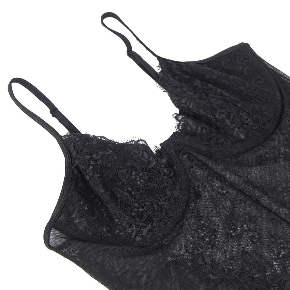High Quality Lace Splicing Sexy Egypt Teddy With Underwire
