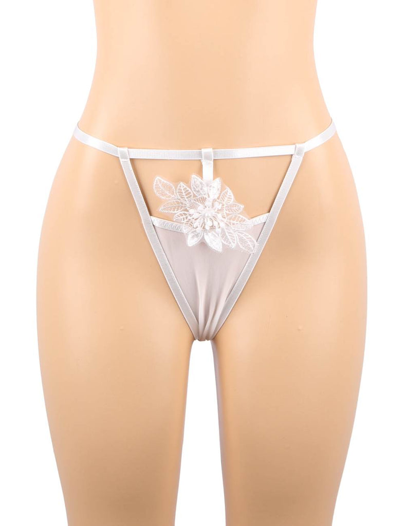 Sexy 3pcs Embroidery Applique Feather Bra Panty Egypt Set With Underwire