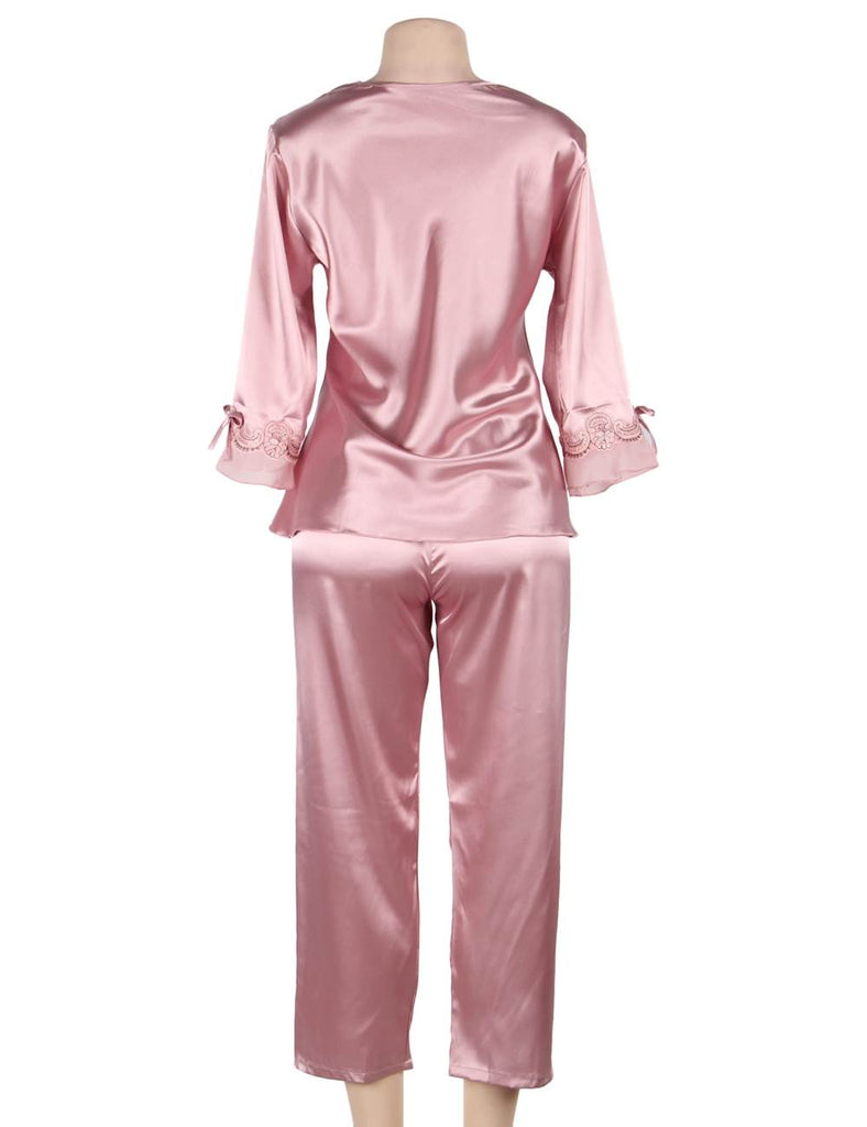 High Quality Long Sleeve Silk Pajama Egypt Set Two Piece Set in