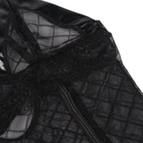 Black Perspective Lace Check Gartered Lingerie Egypt