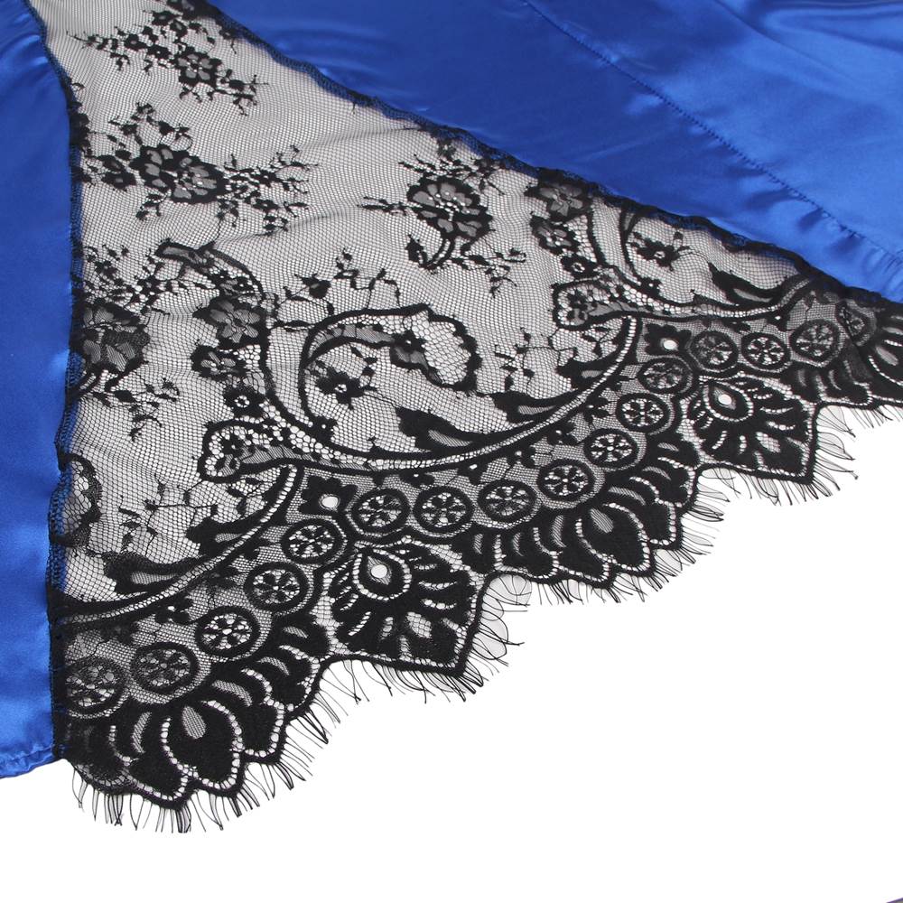 Silk Satin Lace Back Hollow Out Sexy Women Egypt Kimono Home