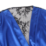 Silk Satin Lace Hollow Out Sexy Egypt Women Kimono Home