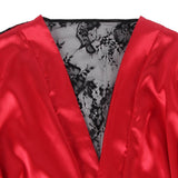 Silk Satin Lace Hollow Out Sexy Egypt Women Kimono Home