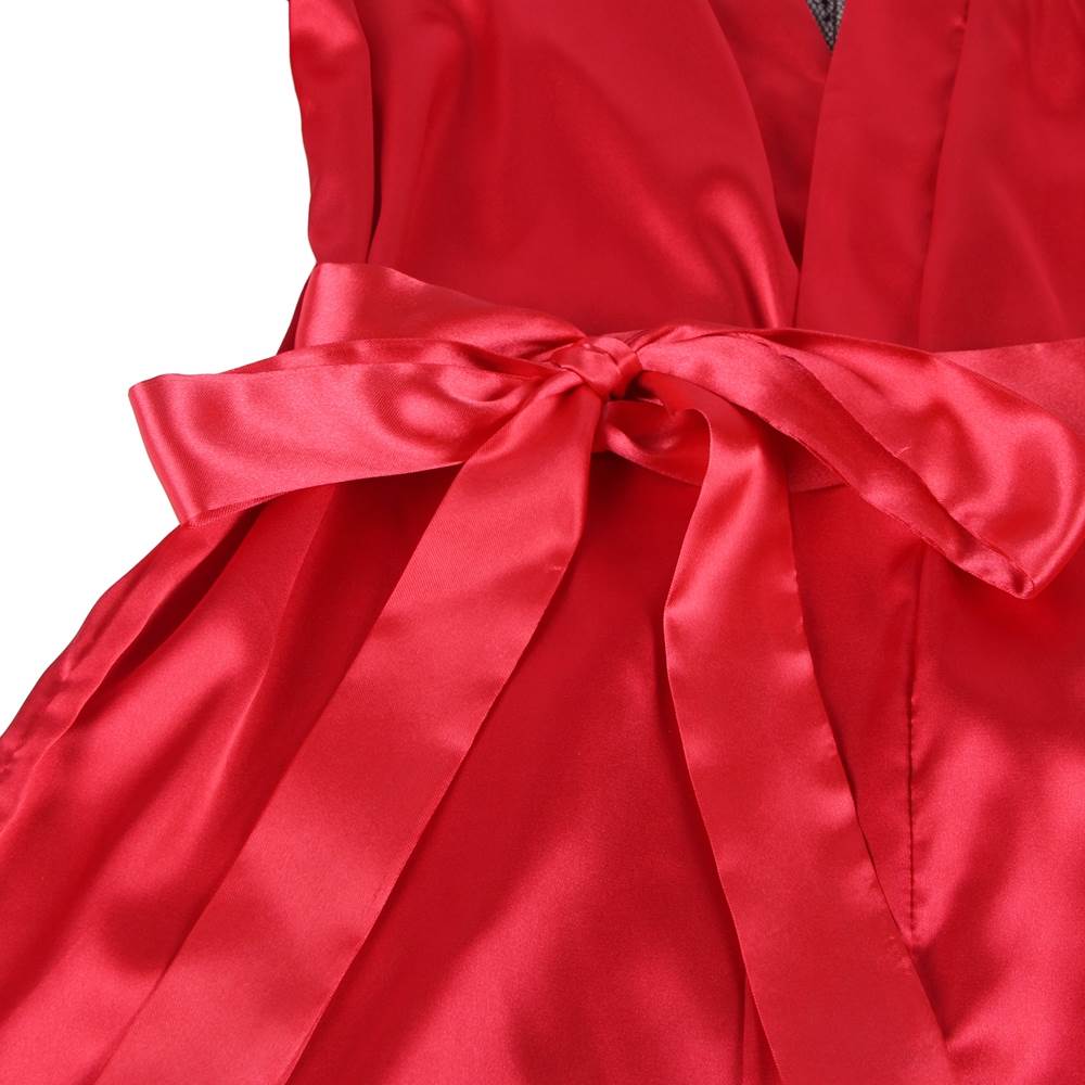 Silk Satin Lace Back Hollow Out Sexy Women Kimono Egypt Home